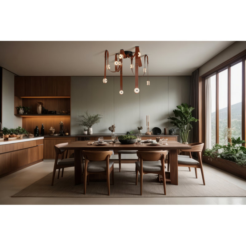 SNAPS 12 - Light LED Pendant by Andy Morter, Sterling, Black Leather
