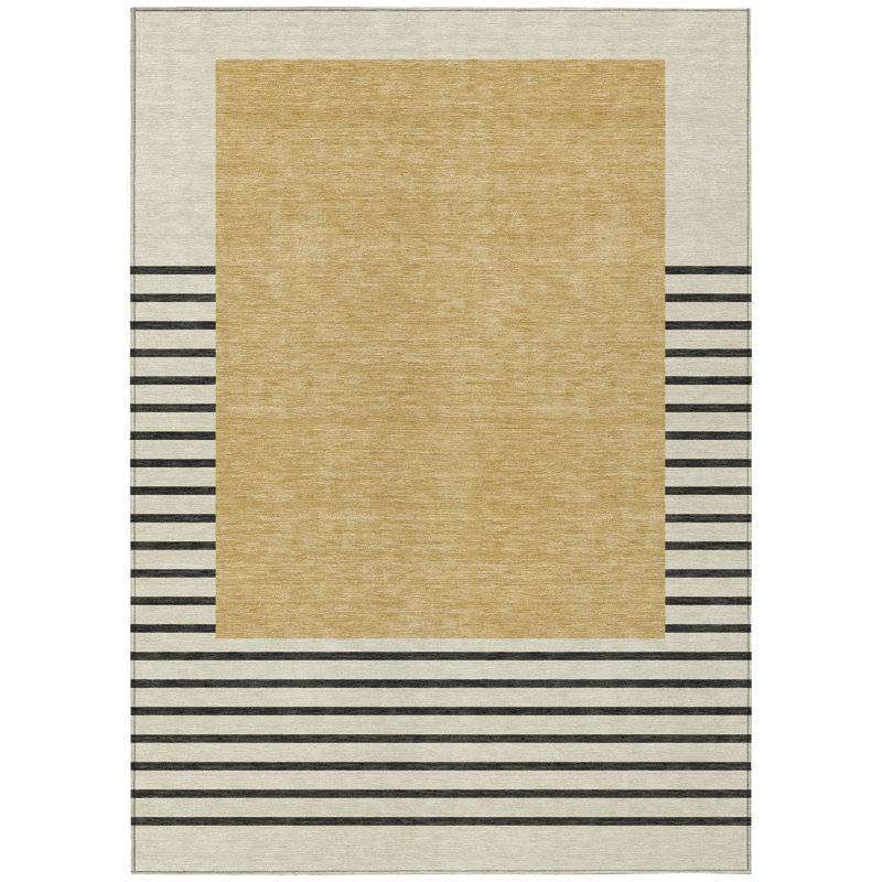 Tapis intérieur / extérieur doré lavable Sienna , 10 pi x 14 pi