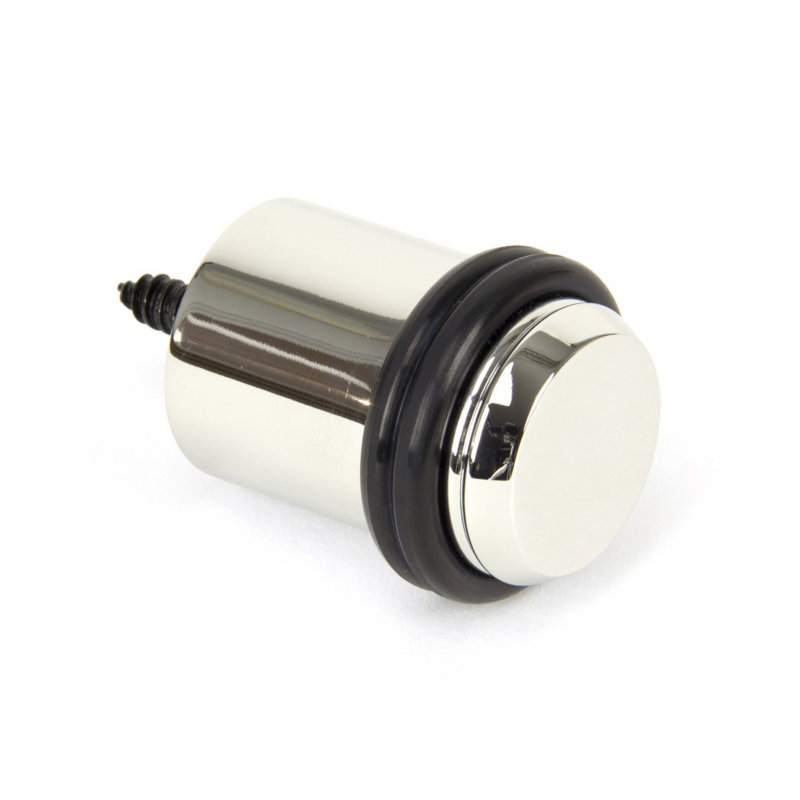 Floor Mounted Brass Door Stop, Polished Nickel