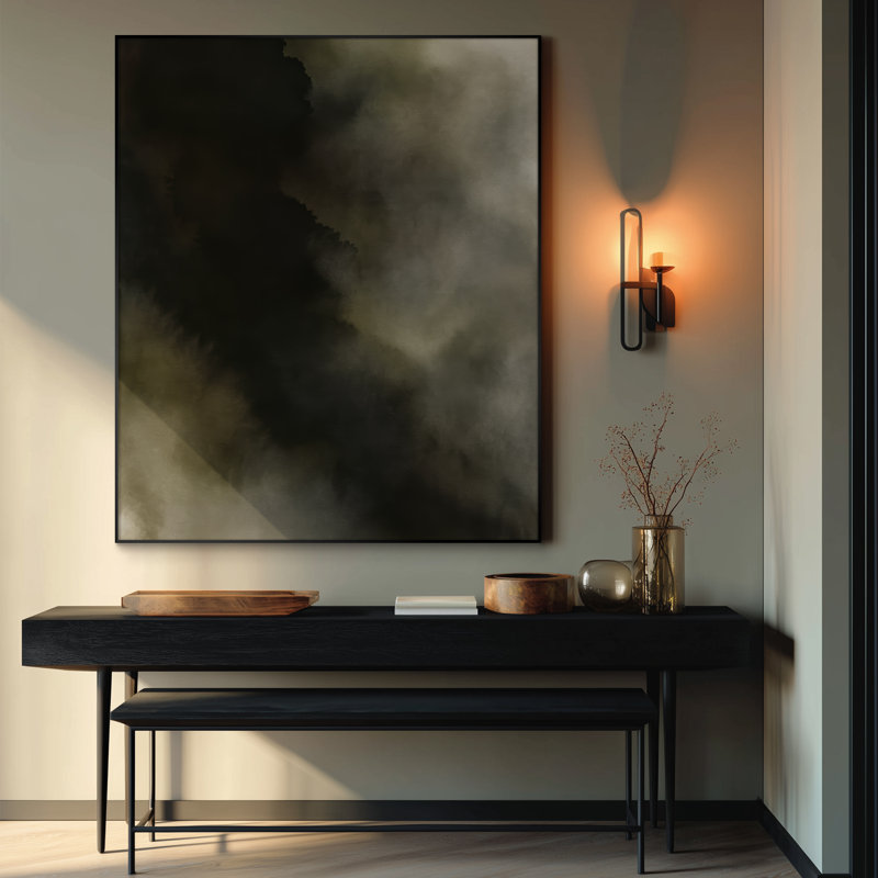 Très grand art mural imprimé sur toile - Moody Abstract Art, H 46 po x l 36 po