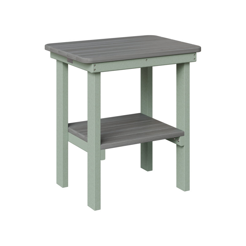 Berlin Gardens Rectangular End Dining Table, Driftwood Gray, Seafoam