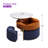 Modern Lift-Top Coffee Table with Faux Marble Top, Hidden Storage & 3 Navy Blue Leather Nesting Ottomans