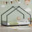 Children's Bed Frame with LED Light Strips, Sturdy Roof-Shaped Iron Frame for Safe and Fun Sleeping-222292062-222292063