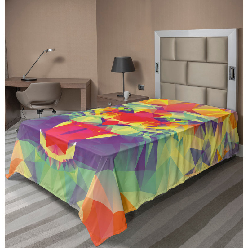 Ambesonne Top Flat Sheet Royal, Twin Flat Sheet, Multicolor Abstract 2