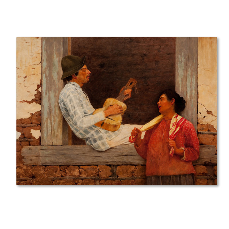 « the guitare player », reproduction sur toile tendue, H 35 po x l 47 po