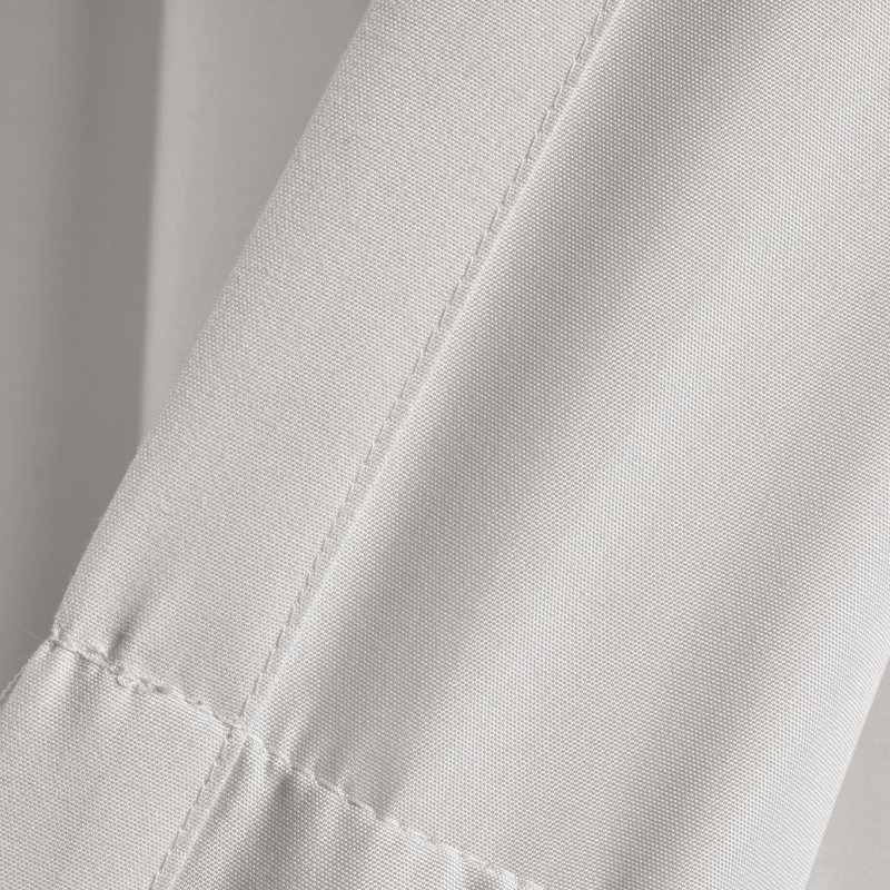 Paire de rideaux semi-transparents de couleur unie avec passe-tringle, Gris clair