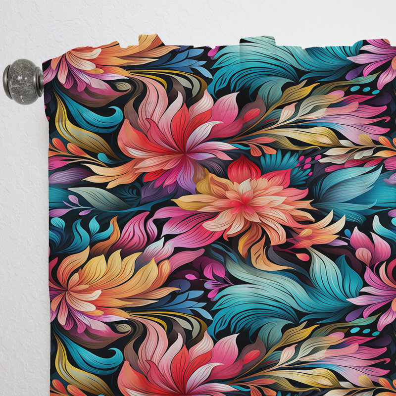 Motif artistique Boho - rideau en velours glamour - obscurcissant - 1 panneau, L 52 po x L 84 po