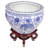 Blue And White Porcelain Fishbowl With Elephant Design-1127372358