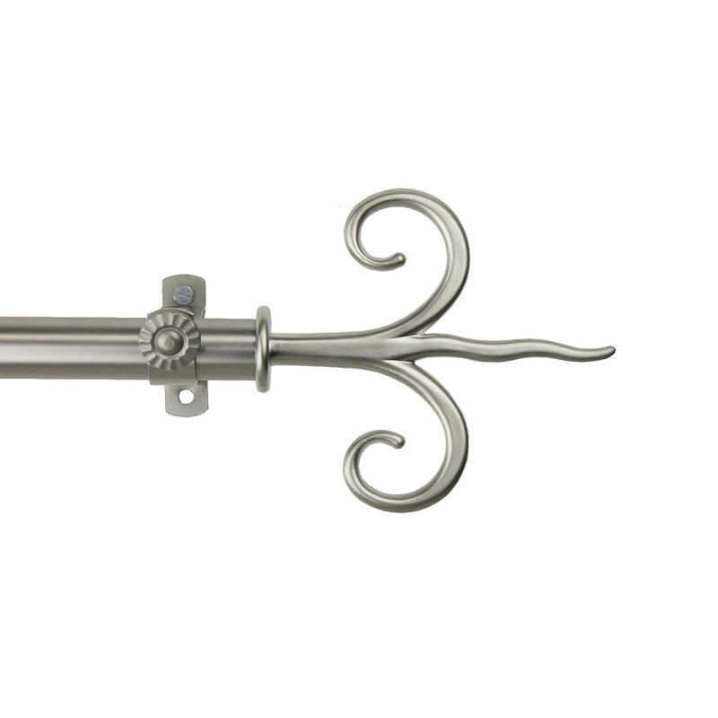Tringle à rideaux simple Lysia, 66 po à 120 po, Nickel satiné