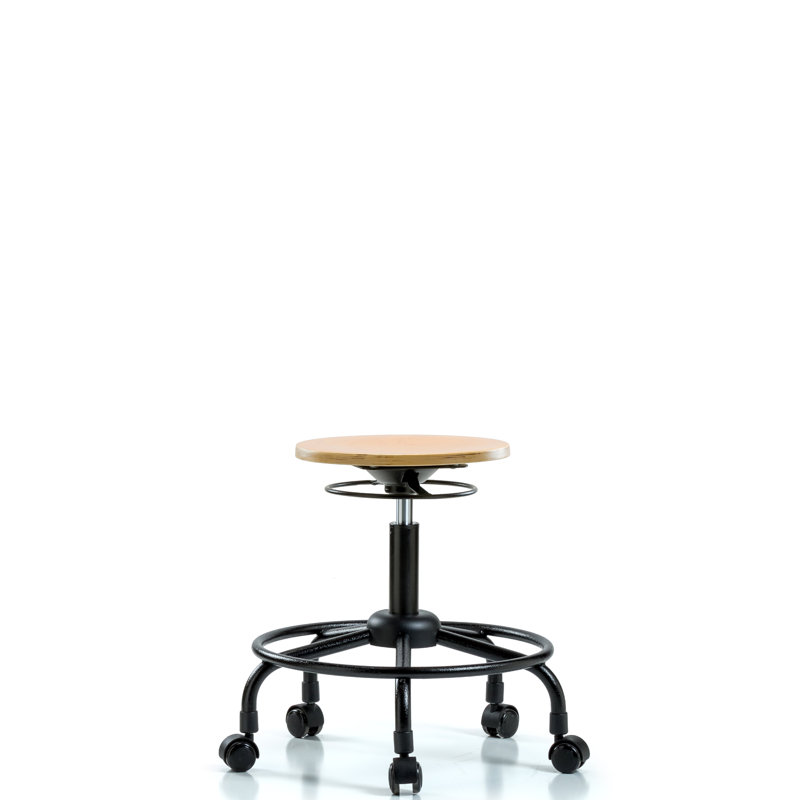 Aiyana Adjustable Height Ergonomic Lab Stool, Casters
