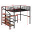 Lit mezzanine en métal avec bureau et échelle de rangement latérale-693607229