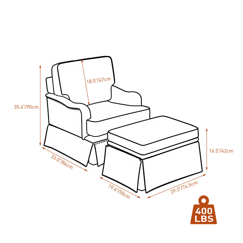 Upholstered Tan Skirted Swivel Accent Arm Chair with Storage Ottoman (Set of 2), 2, Yes, Tan Chenille