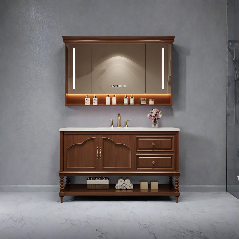 Armoire de salle de bain American Vintage, H 32,28 po x l 47,24 po x P 21,65 po