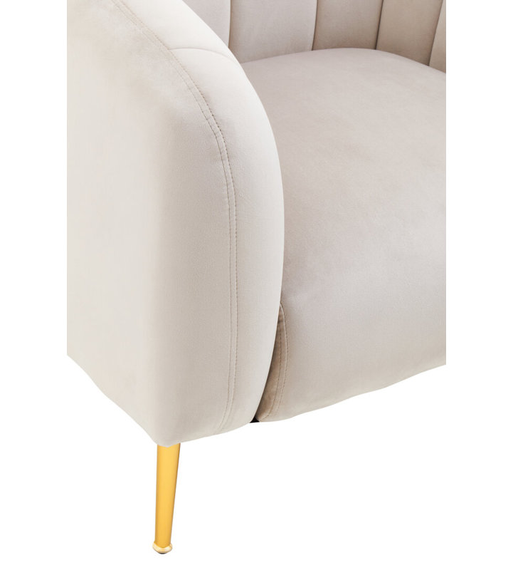 Velvet Armchair, Beige