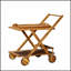 Chariot-bar Riviera avec bois d'acacia durable, rangement spacieux et roulettes lisses pour une réception élégante