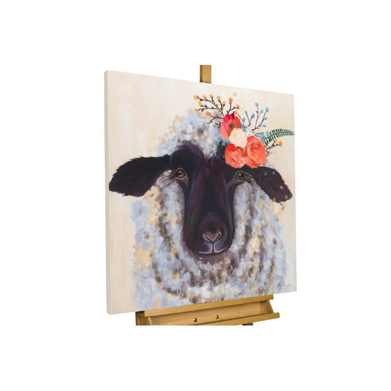 Content Ewe Hand Painted Acrylic Painting