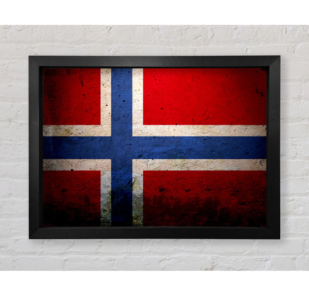 Norwegen Flagge - Einzelner Bilderrahmen Kunstdrucke