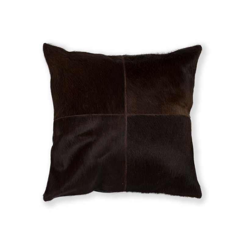 Torino Leather Throw Pillow, Chocolate, Solid Color