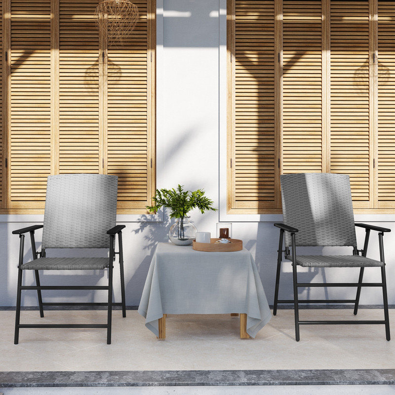 Wicker/Rattan Side Chair Folding Chair Set