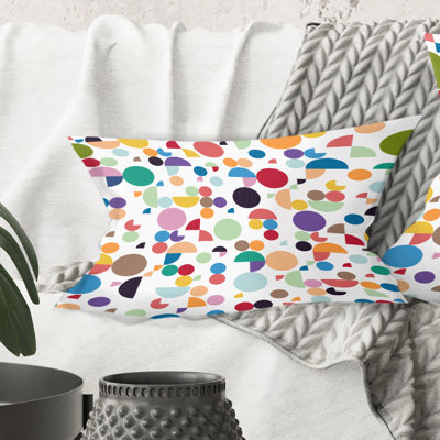 Retro Abstract Circular I - Mid-Century Modern Printed Throw Pillow