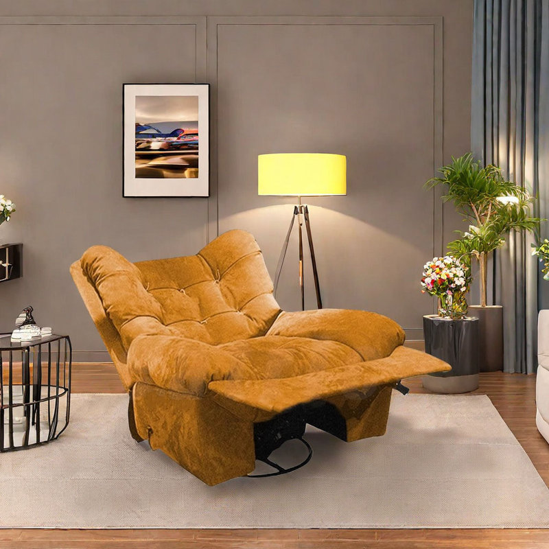 Fauteuil inclinable à haut dossier avec fauteuil inclinable pivotant à angle réglable, Orange