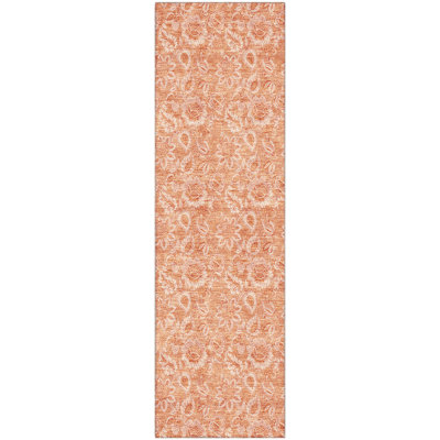 Premium Machine Washable Prisco Salmon Rug
