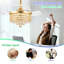 Lustre ventilateur de plafond 30 "en cristal rétractable RVB-288535429