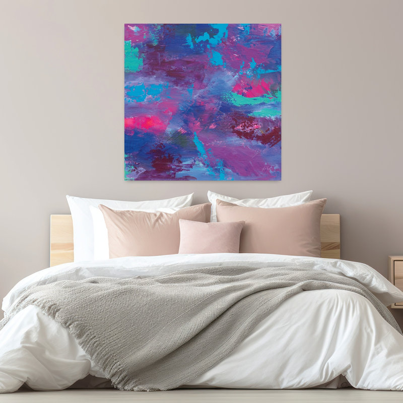 Délice contemporain avec art abstrait bleu, H 32 po x l 32 po