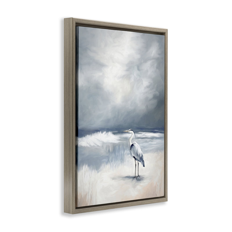 Cadre flottant Royaume des Hérons, design par Ramona Murdock, Cadre flottant orme Montalcino, H 25 po x l 17 po