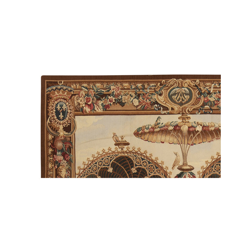 Hand-Knotted High-Quality Ivory, Beige, and Red Area Rug