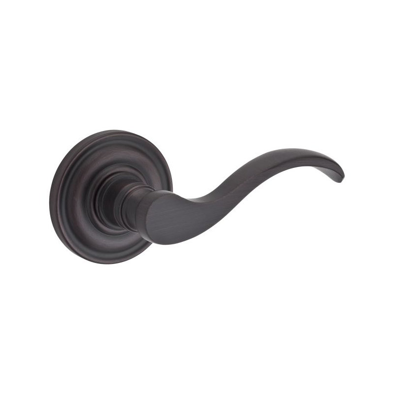 Curve Double Dummy Door Lever with Traditional Round Rose, Venetian Bronze