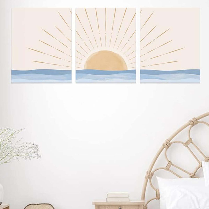 3 Piece Wrapped Canvas Print, 40 cm H x 90 cm W