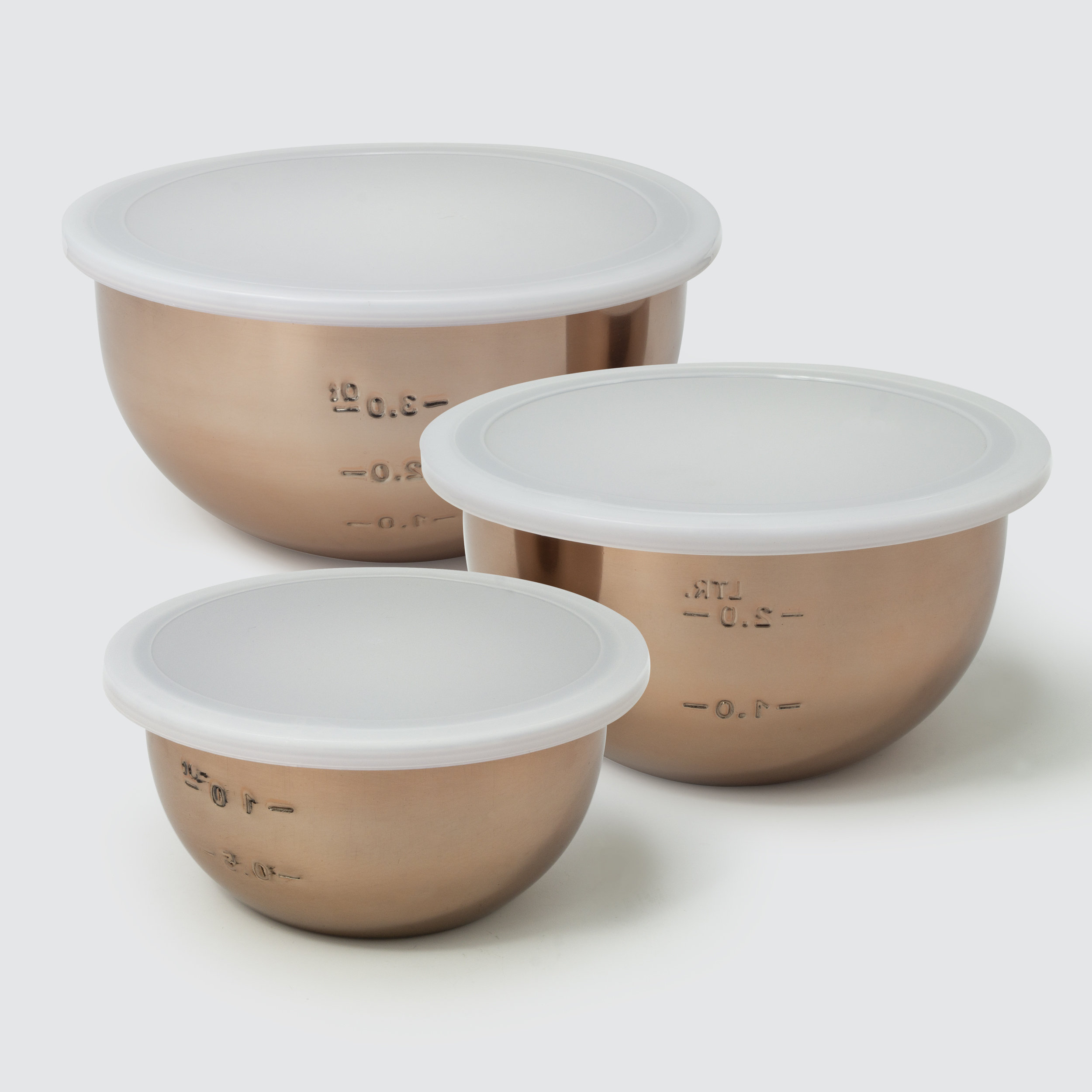 Cook Pro 1.5qt, 3qt, 5qt, Copper Tone Stainless Steel Mixing Bowl Set & Reviews | Wayfair