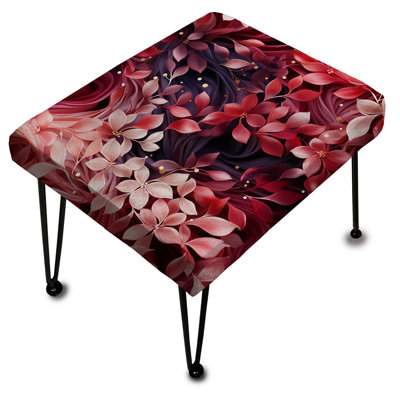 Abstrait fleur romane abstraite rouge et mauve - Repose-pieds rectangulaire abstrait