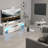 LED TV Stand  Televisions Up To 55 S, Entertainment Centre With Down Filp Door, Glass Shelf And High Glossy UV Front Face, TV Console Table  Living Room,,-105492479