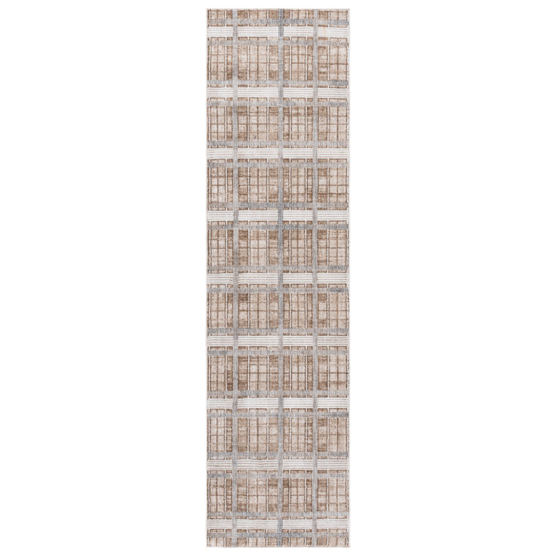 Tapis à motif géométrique 334 Finley, Tapis de couloir 2 pi 2 po x 10 pi