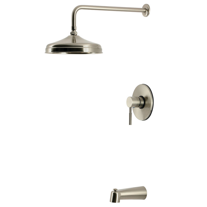 Kingston Brass Concord Single-Handle Pressure Balanced Tub and Shower Faucet, Brushed Nickel