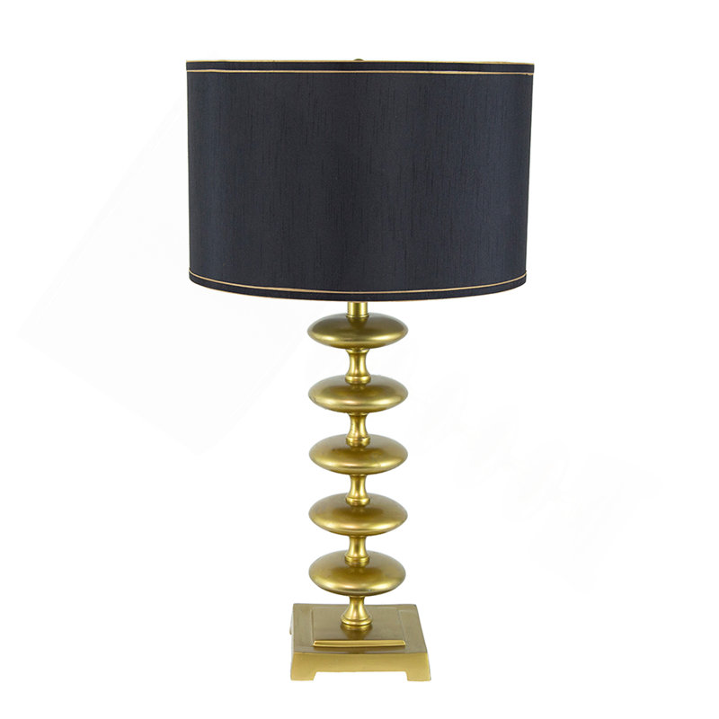 Lampe de table en or 16 x 16 x 29,8 po avec disque contemporain
