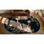 Lush Wool Pile Antique Chinese Art Deco Black Color Oval Shape Rug