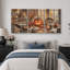 «Rustic Jack O Lantern», art de la salle à manger, photos de la salle à manger, impression sur toile encadrée, impression sur toile, 3 pièces-133594990-133594993