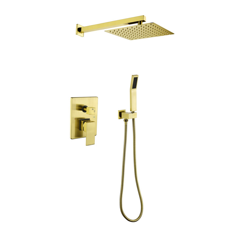 Thermostatic Complete Shower System with Rough in-Valve, Gold