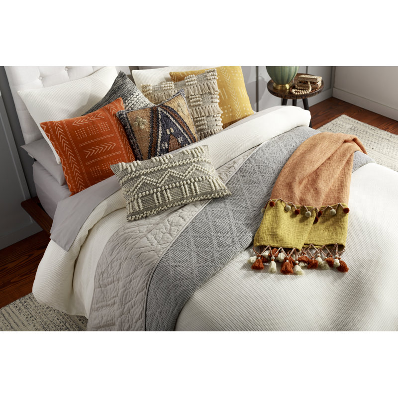 Coussin rectangulaire 100% coton Doralia, Taupe, Duvet