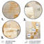 «Beige and Gold Dream Collage», art mural en métal formes abstraites-653338449