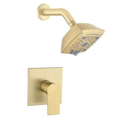 Wall Mount Shower System Single Handle Shower Faucet Set 6 Spray Brass Shower Trim Kit With Rough-In Valve