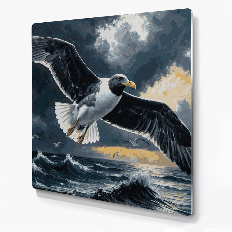 Oiseaux, art mural en métal bleu, H 32 po x l 32 po