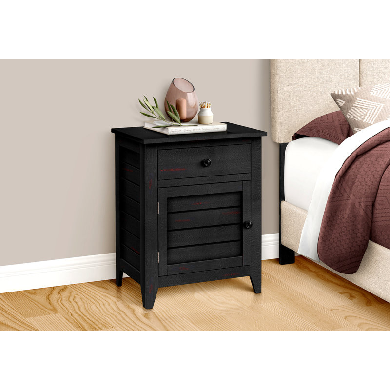 Versatile Nightstand With Drawer And Lamp Compartment For Bedroom Enhancement, Black