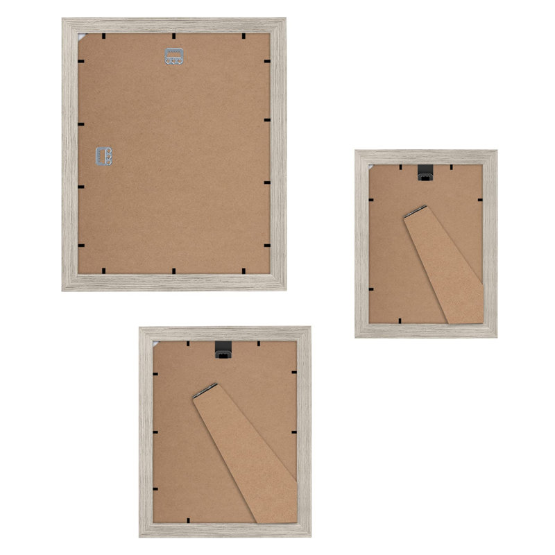 Set Of 7 Picture Frames With Shatter-Resistant Glass - Gallery Wall Frame Set With One 11X14 Frame, Two 8X10 Frames, And Four 5X7 Frames - Signature Collection - Driftwood
