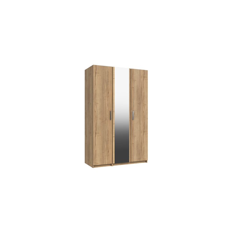 Harvey-Lee 3 Door Manufactured Wood Wardrobe, Natural Rustic Oak