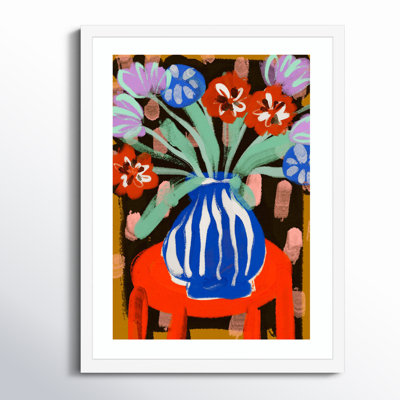Floral Still Life No 2 by Treechild Wood Framed Wall Art Print