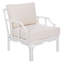 Élégant fauteuil club Twilley Chinoiserie - Structure d'inspiration bambou blanche avec coussin moelleux en mélange de coton-1541683801